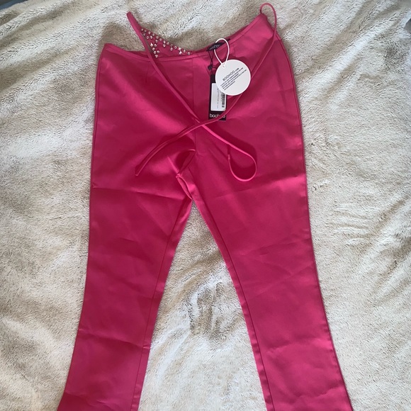 *Never Worn* BOOHOO Diamnate Pantie Detail Straight Leg Pants - Picture 4 of 5